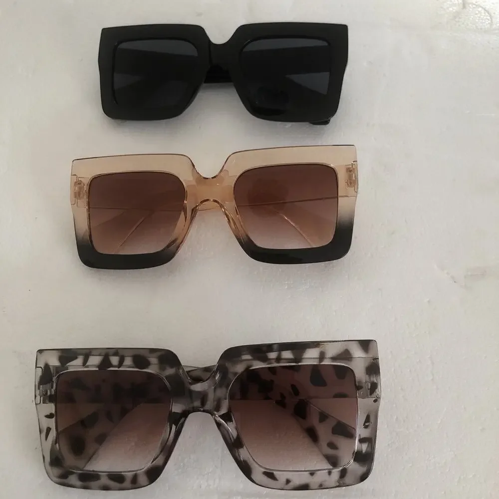 Sunglasses Woman's Fashion LG frame tortoise shell, Black, Ombre Lot of 3 NWOT